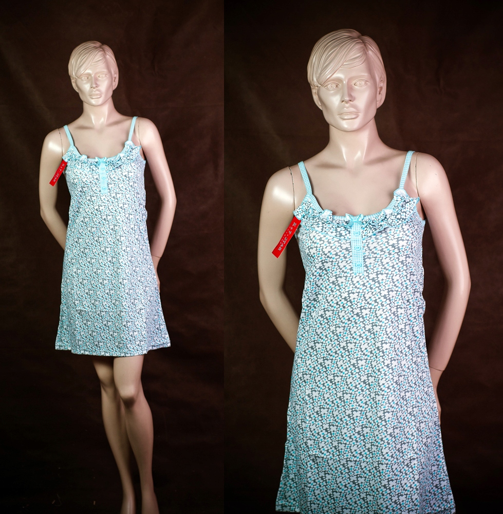 KOSZULA NOCNA NA RAMIĄCZKACH DAMSKA BAWEŁNIANA KRÓTKA NA LATO ROZMIAR M Rozmiar M