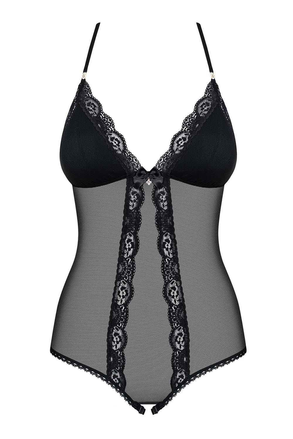 OBSESSIVE 841-TED Pikantne Body z Mega Seksownym Tyłem L/XL Czerń Kolekcja body koronkowe