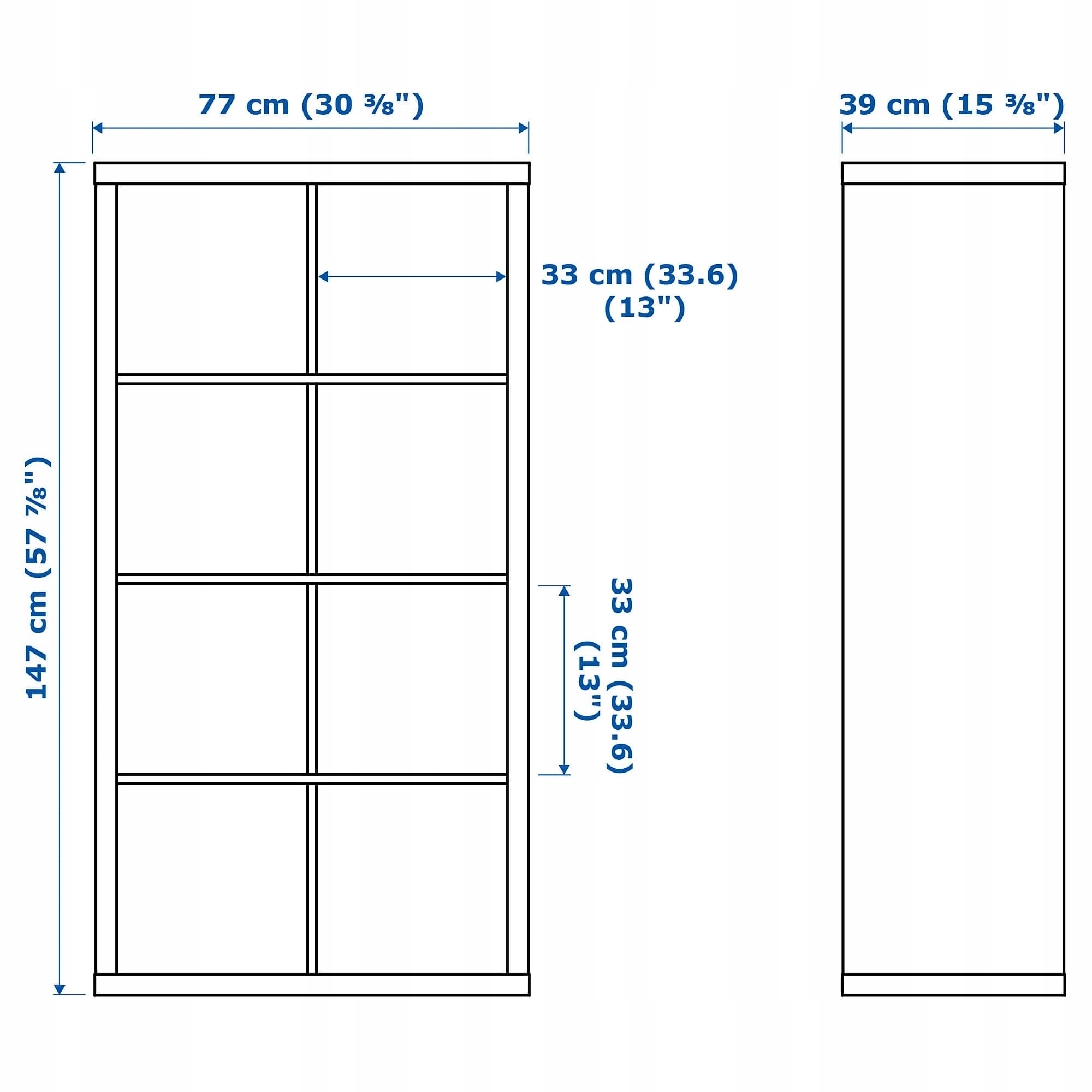 Regał Ikea Kallax 77 cm x 147 cm x 39 cm biały Kod producenta 802.758.87