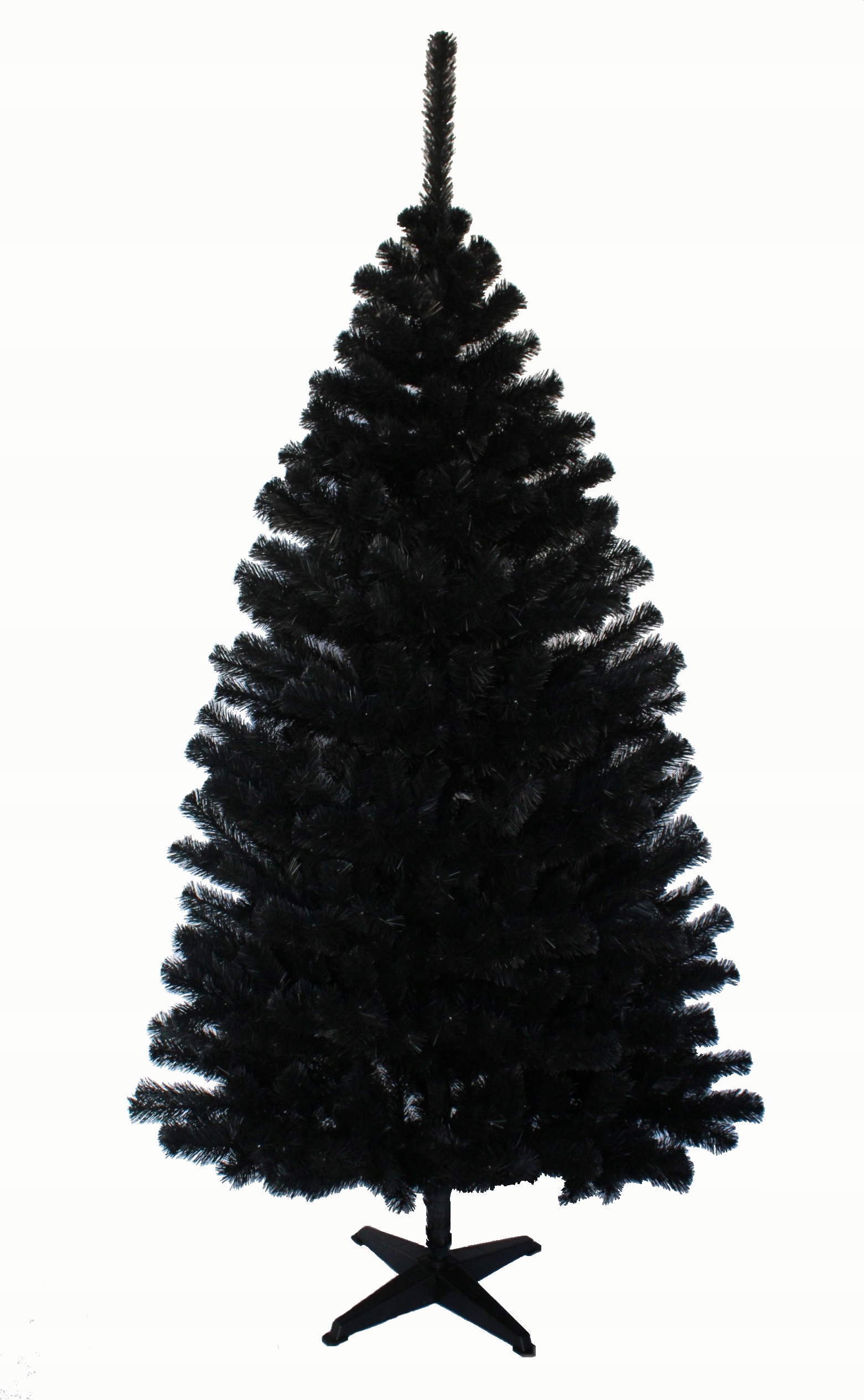 Umělý vánoční stromeček Černý 200 cm, velmi hustý stojan