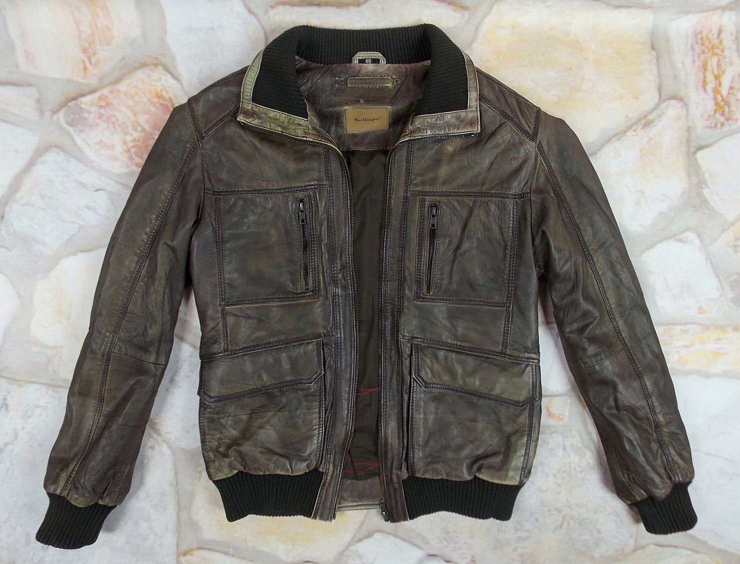 MAC DOUGLAS KURTKA PILOTKA BOMBER SKÓRZANA 48 Rozmiar 48