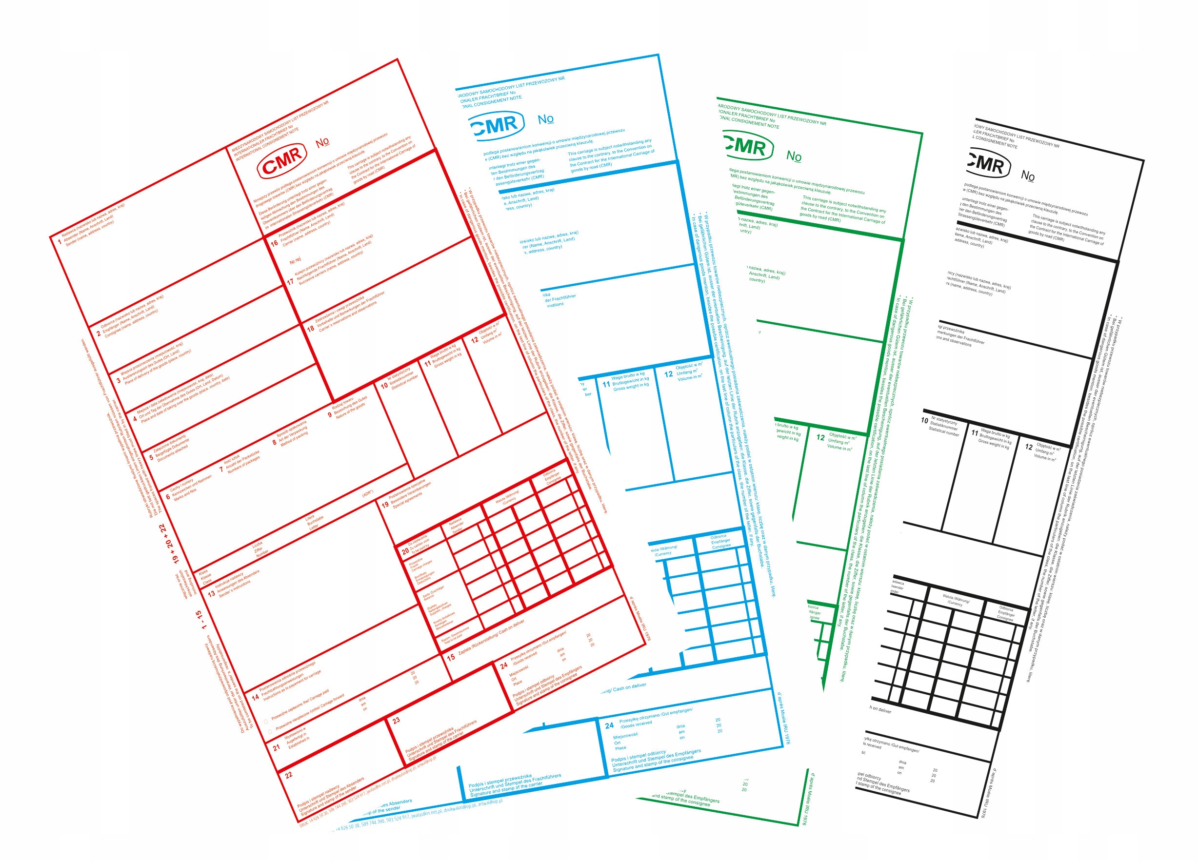 CMR List przewozowy 1+2 1+3 1+4 = DANE LOGO GRATIS