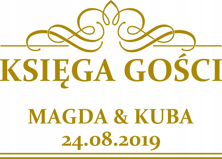 naklejka KSIĘGA GOŚCI Twoje imiona i data 25x18cm