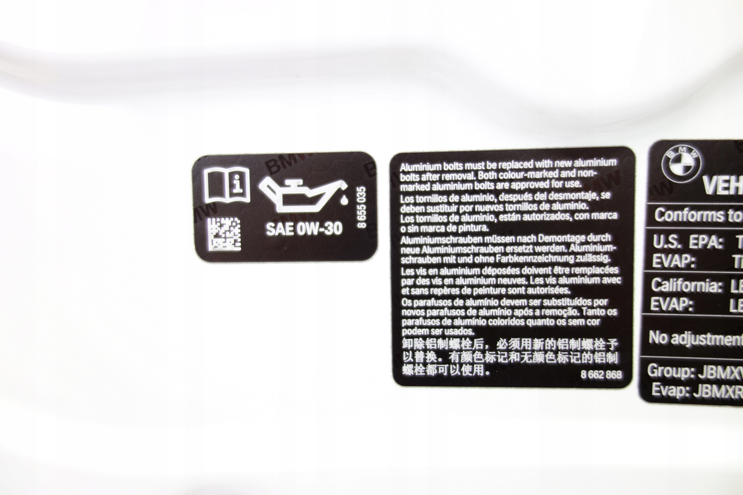 cofano BMW M4 F82 ALPIN WEISS A300