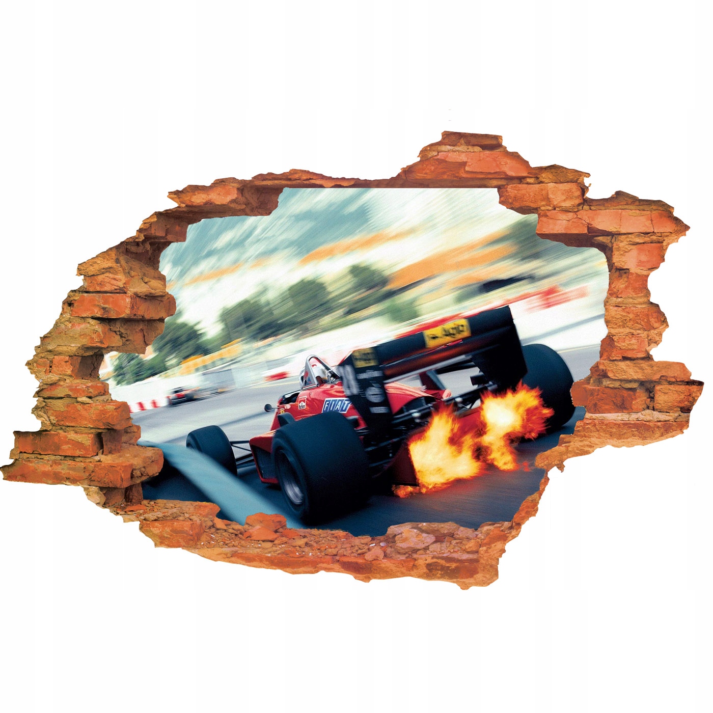 

Naklejki na ścianę 3D Formuła F1 dziura Samochody