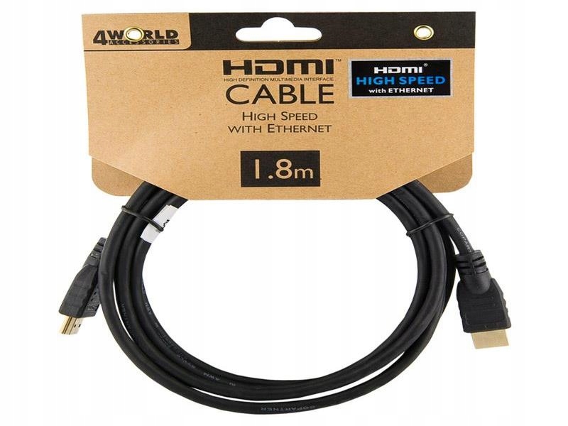 DŁUGI Kabel HDMI - HDMI 1.8m 4K 4K2K 3D HIGH SPEED