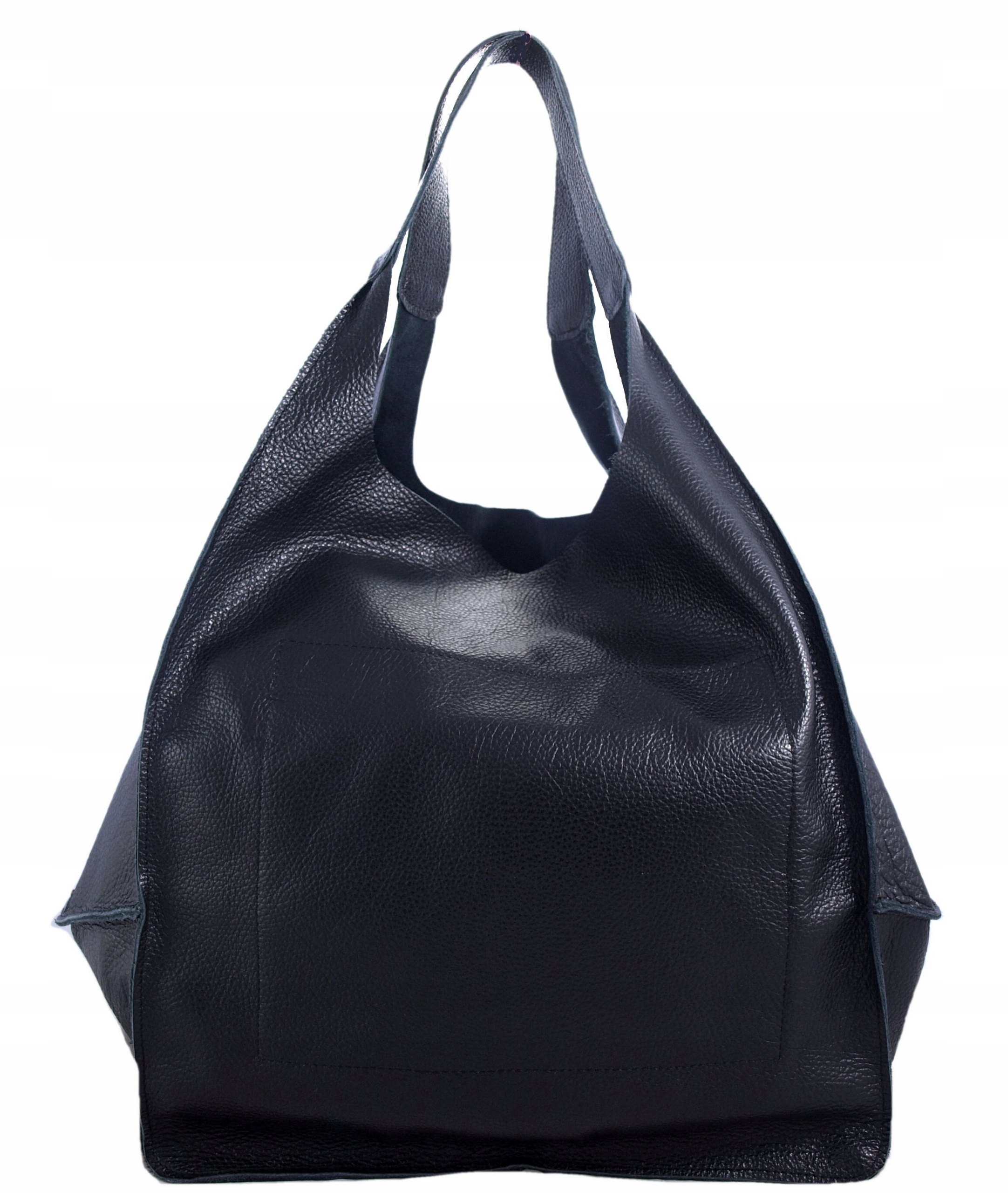 Torebka Skórzana Worek SKÓRA NATURANA czarna 2W1 Kolor czarny