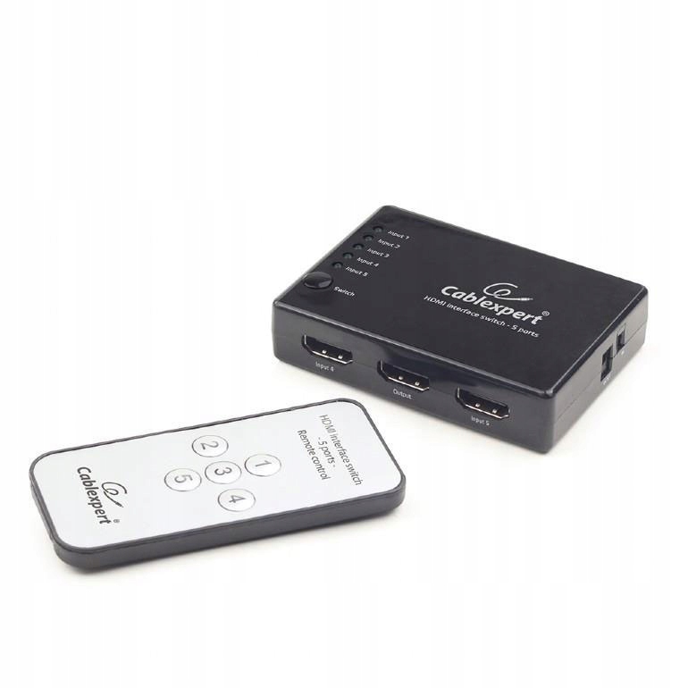 Gembird Przełącznik Hdmi z pilotem pięć nadajników jeden odbiornik