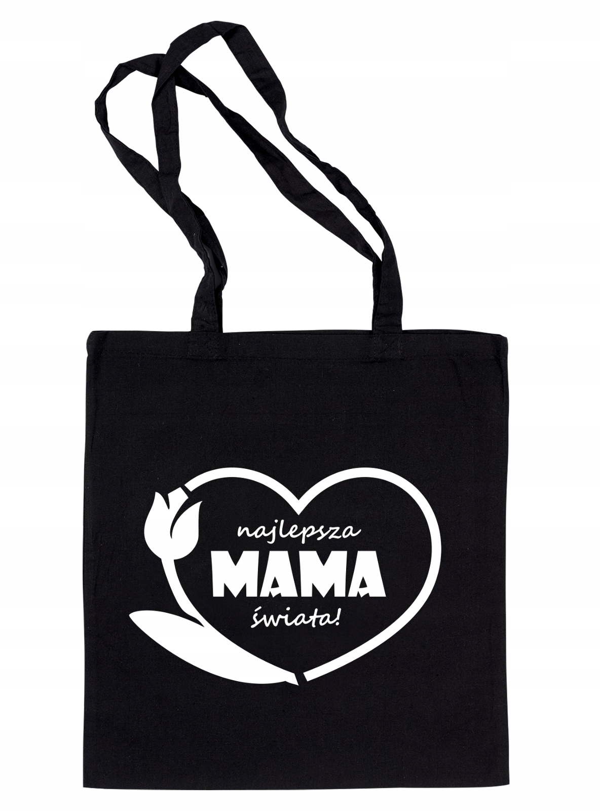 CZARNA TORBA BAWEŁNIANA PREZENT NA DZIEŃ MATKI