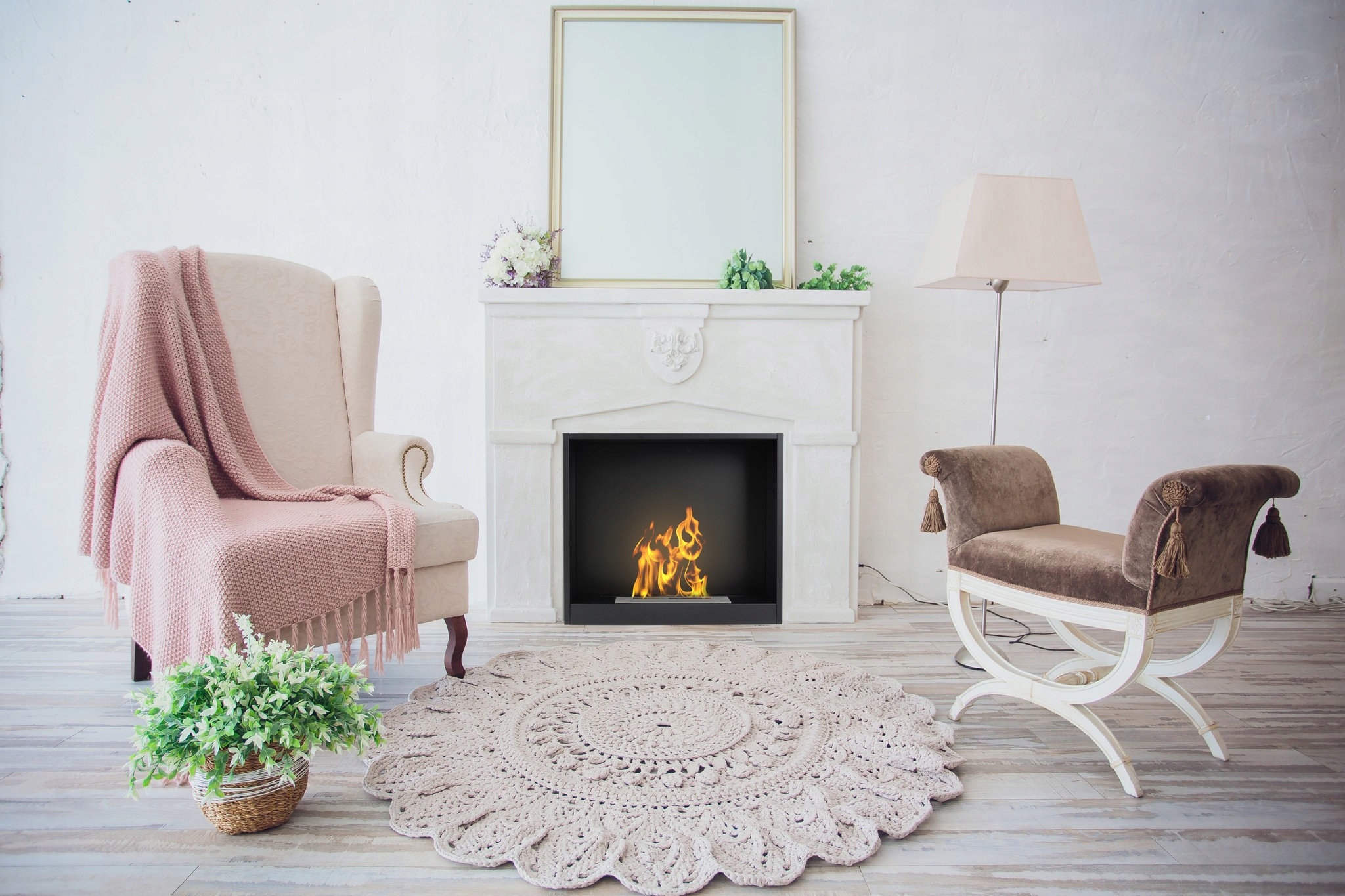 Wkład biokominka do zabudowy 49 x 43 x 15 cm, CERAMICZNY wkład Marka Aflamo