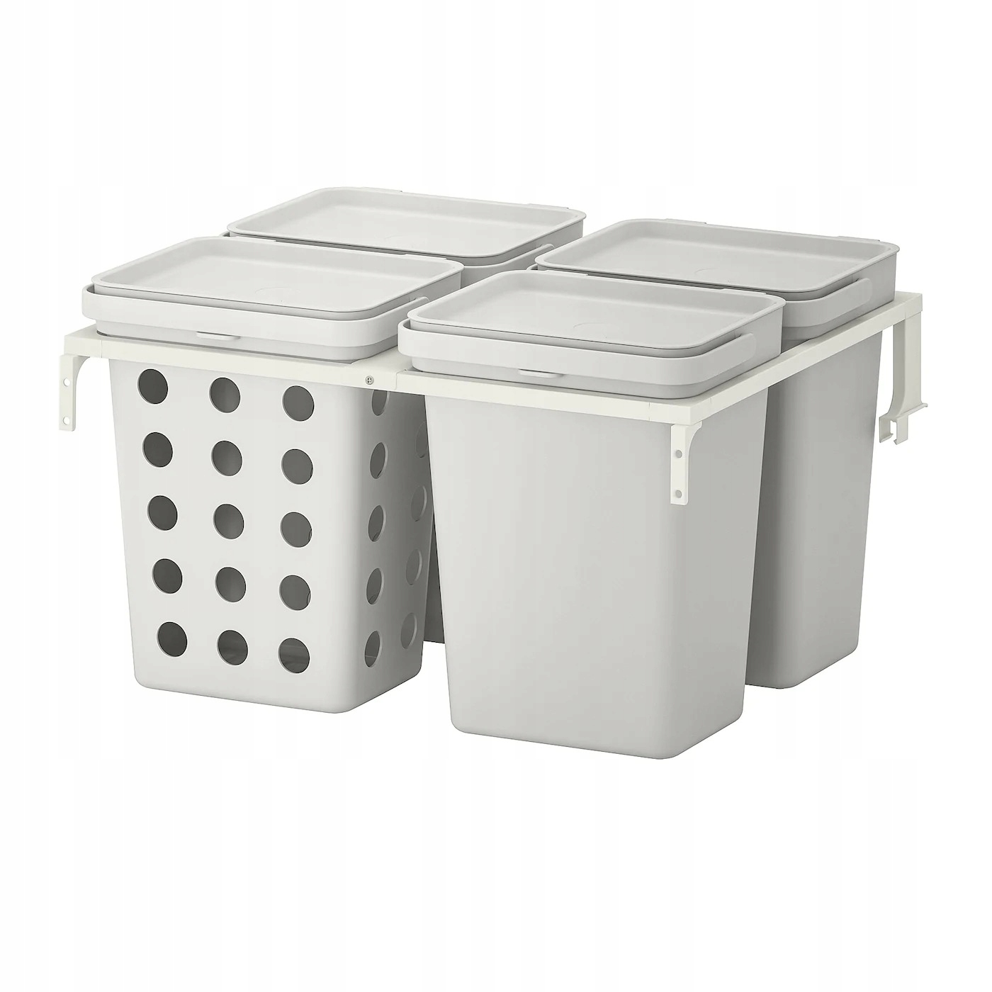 

Ikea Hallbar Zestaw koszy na śmieci,jasnoszar,40 l