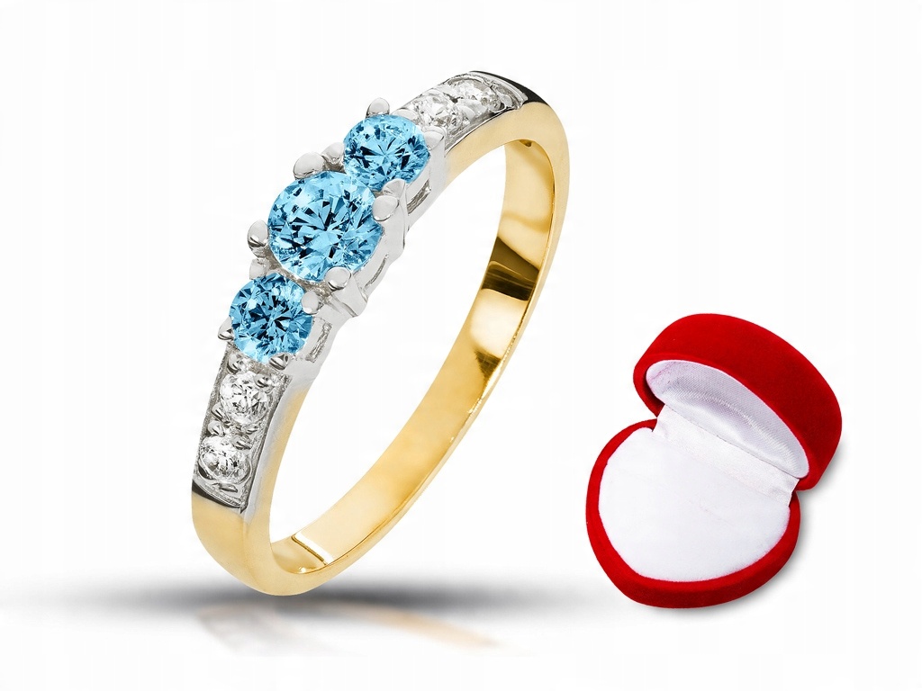 

ABgold pierścionek brylanty i topazy 0,60ct Hit !!