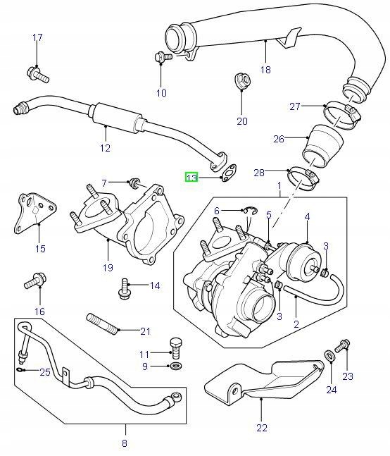 Uszczelka turbiny Land Rover Defender Discovery Freelander Numer katalogowy części PNT100030GEN
