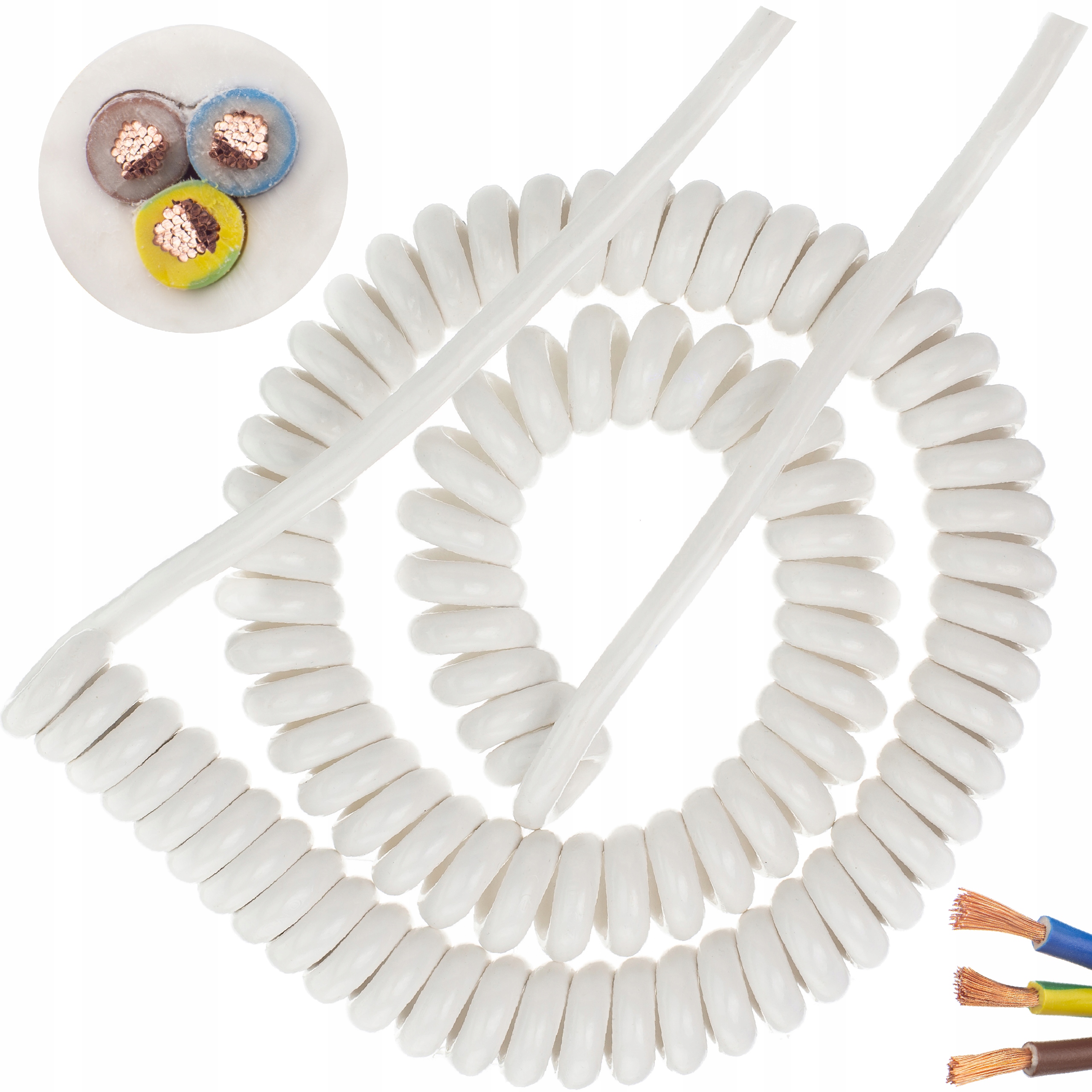 

Przewód kabel prądowy spiralny Omy 3x1 2,7m