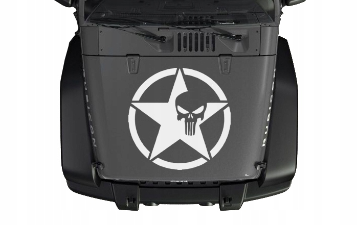 NAKLEJKA NA MASKĘ JEEP PUNISHER 43x43cm biała