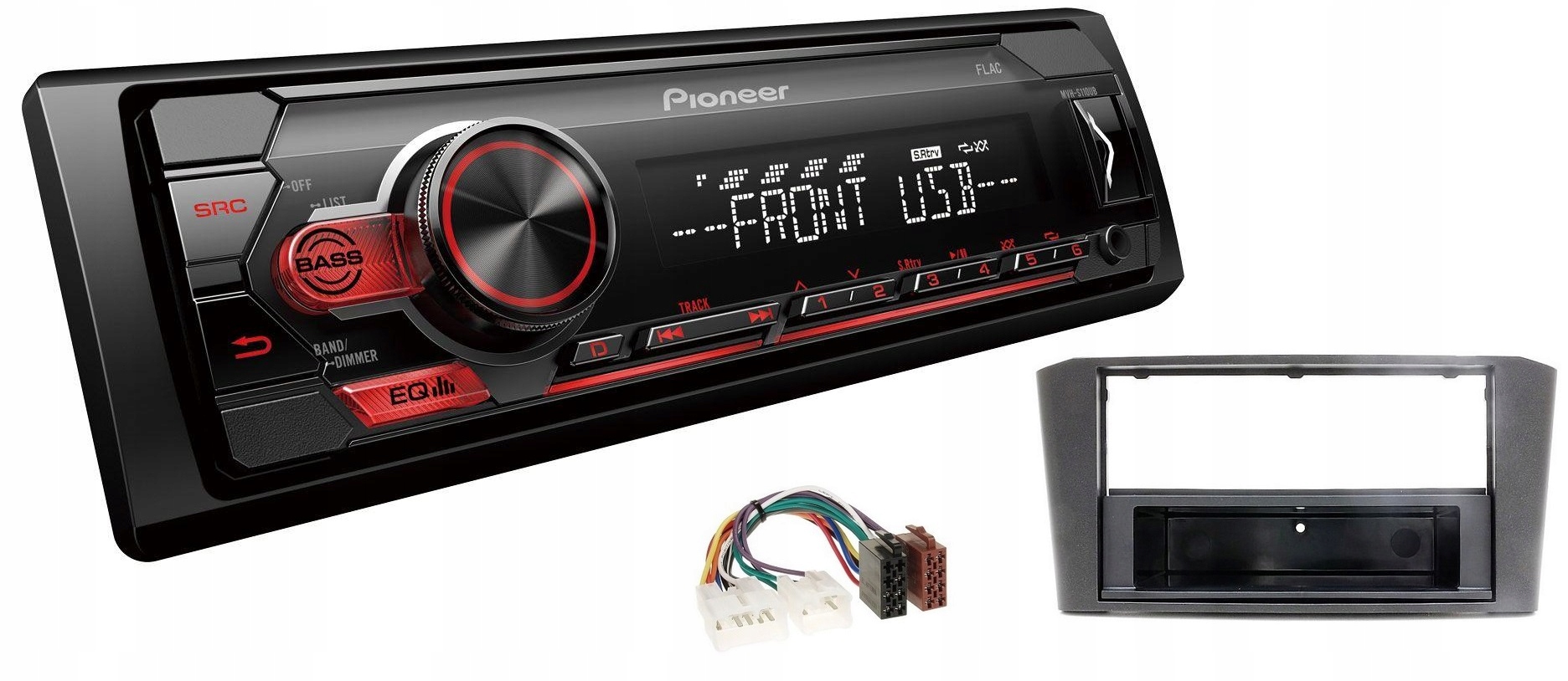 Automobilové rádio Pioneer MVH-S110UB Aux MP3 Toyota Avensis T25 rámček