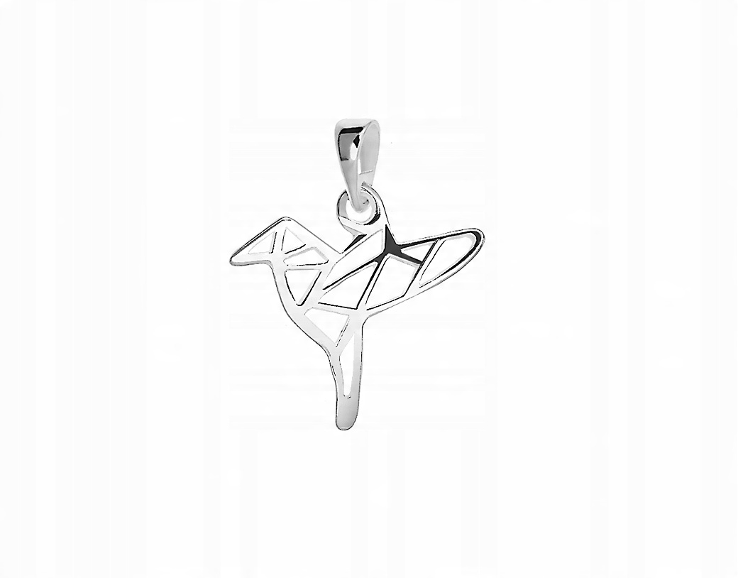 

Srebrny Wisiorek Origami Koliber Ptak Ptaszek 925