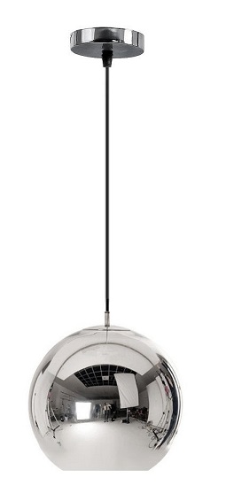 

Lampa Sufitowa Szklana Srebrna Kula 20 cm Chrom