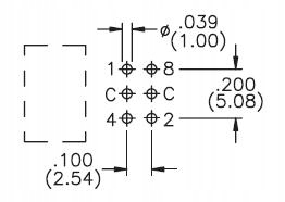 Nastawnik kodu APEM 8-pozycyjny, kątowy. Symbol PT65 326L254