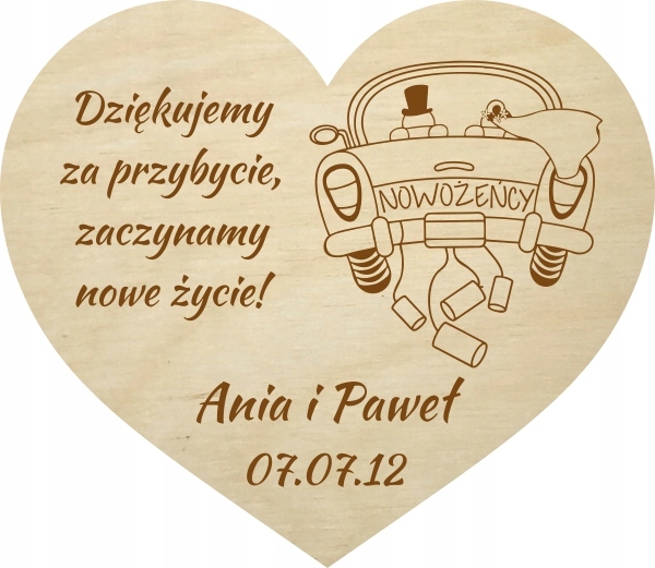 

10x Magnes podziękowania na ślub wesele grawer