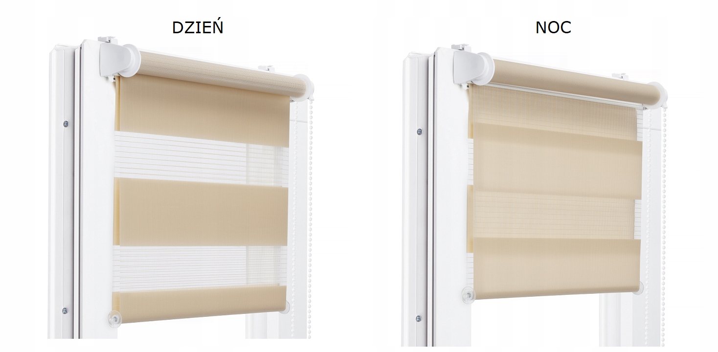 ROLETA DZIEŃ NOC 37x150 CM Z NAPINACZEM KOLORY Długość 150 cm