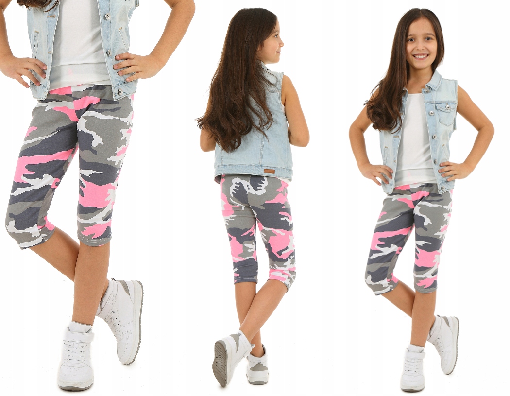 

Legginsy 3/4, Nadruki 140-146 Moro Róż