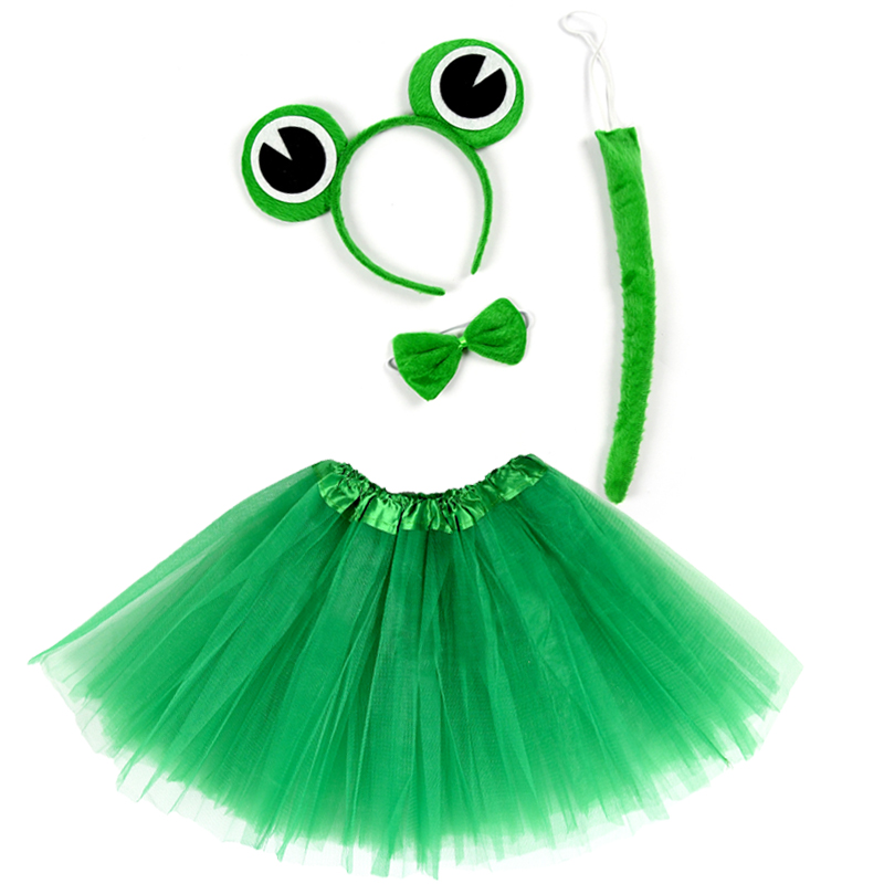 ЛЯГУШОНОК КОСТЮМ ЛЯГУШКА НАБОР ИЗ 4 EL ТЮЛЬ ТУТУ КАРНАВАЛ