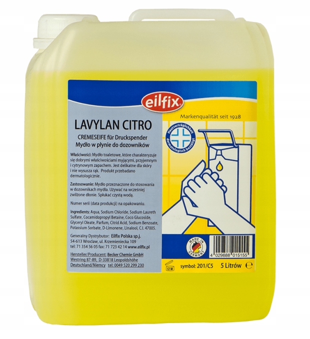 

Eilfix Niemieckie Mydło w płynie Lavylan Citro 5l