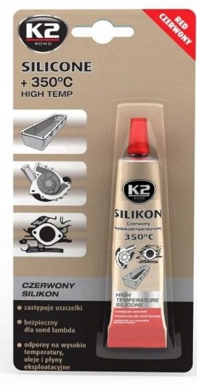 

K2 Silikon Czerwony 21GR. +350C Płynna Uszczelka