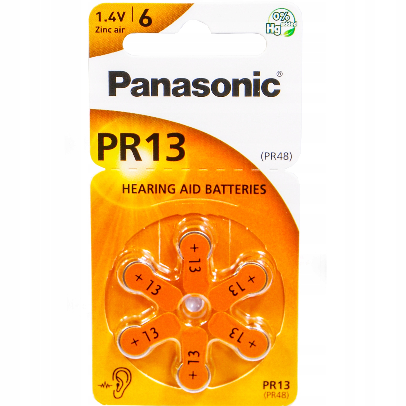 

6x Baterie Panasonic do aparatów słuchowych 13