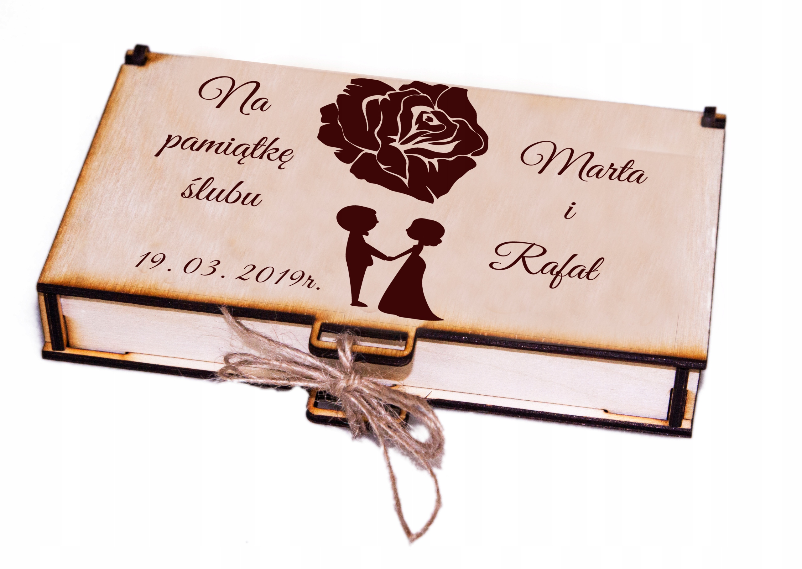 

Pudełko na pieniądze prezent Ślub Wesele Grawer 2
