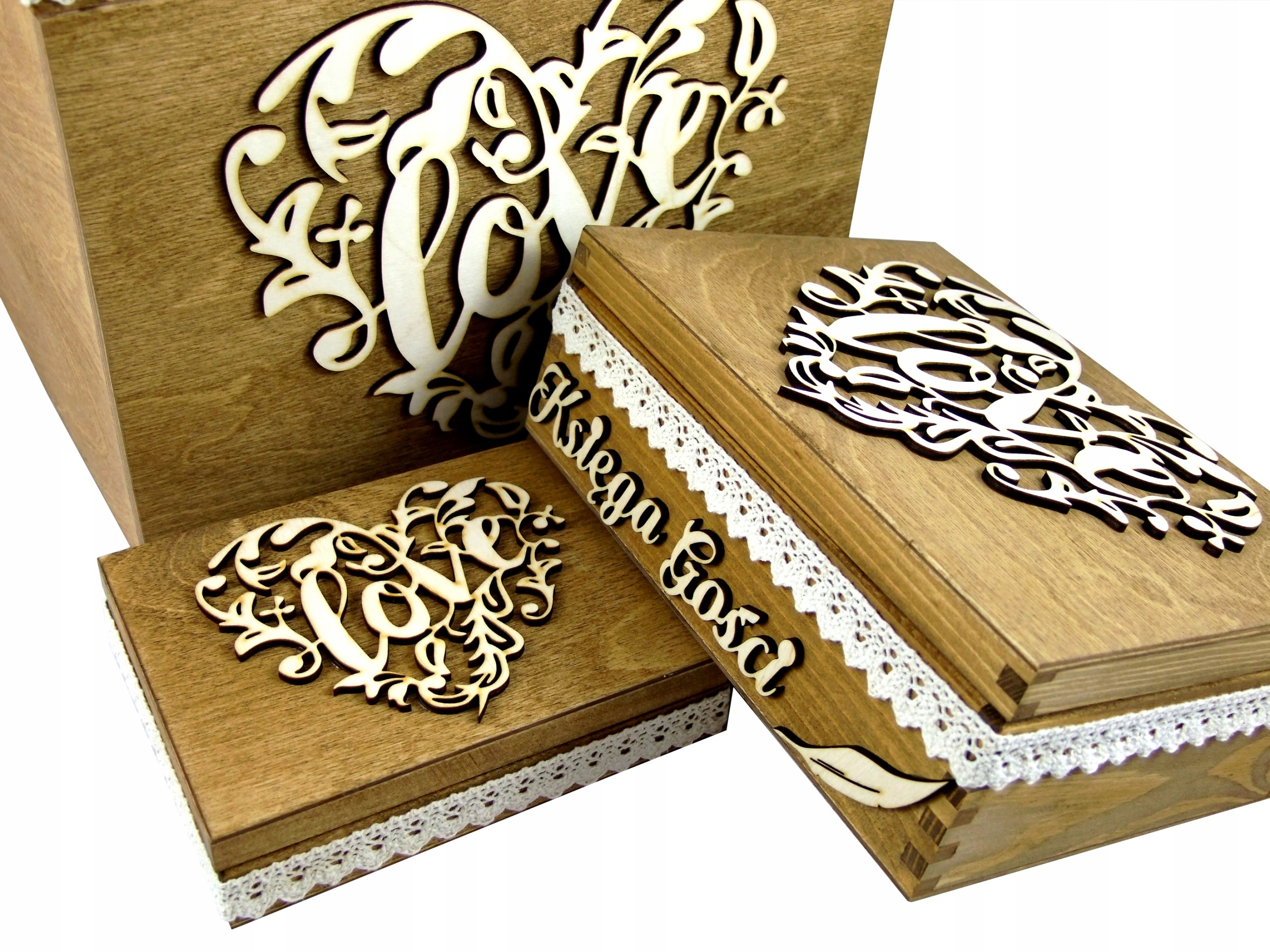 Komplet Na Koperty Obrączki Księga Gości Koronka Nazwa komplet