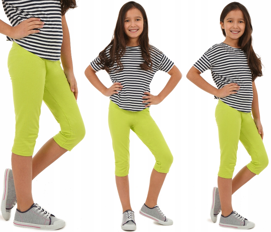 

Legginsy 3/4, rybaczki 140-146 Kropek Limonka