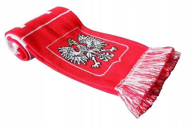 Szalik kibica Polska szal dwustronny dziany kibicowski Reprezentacji Polski
