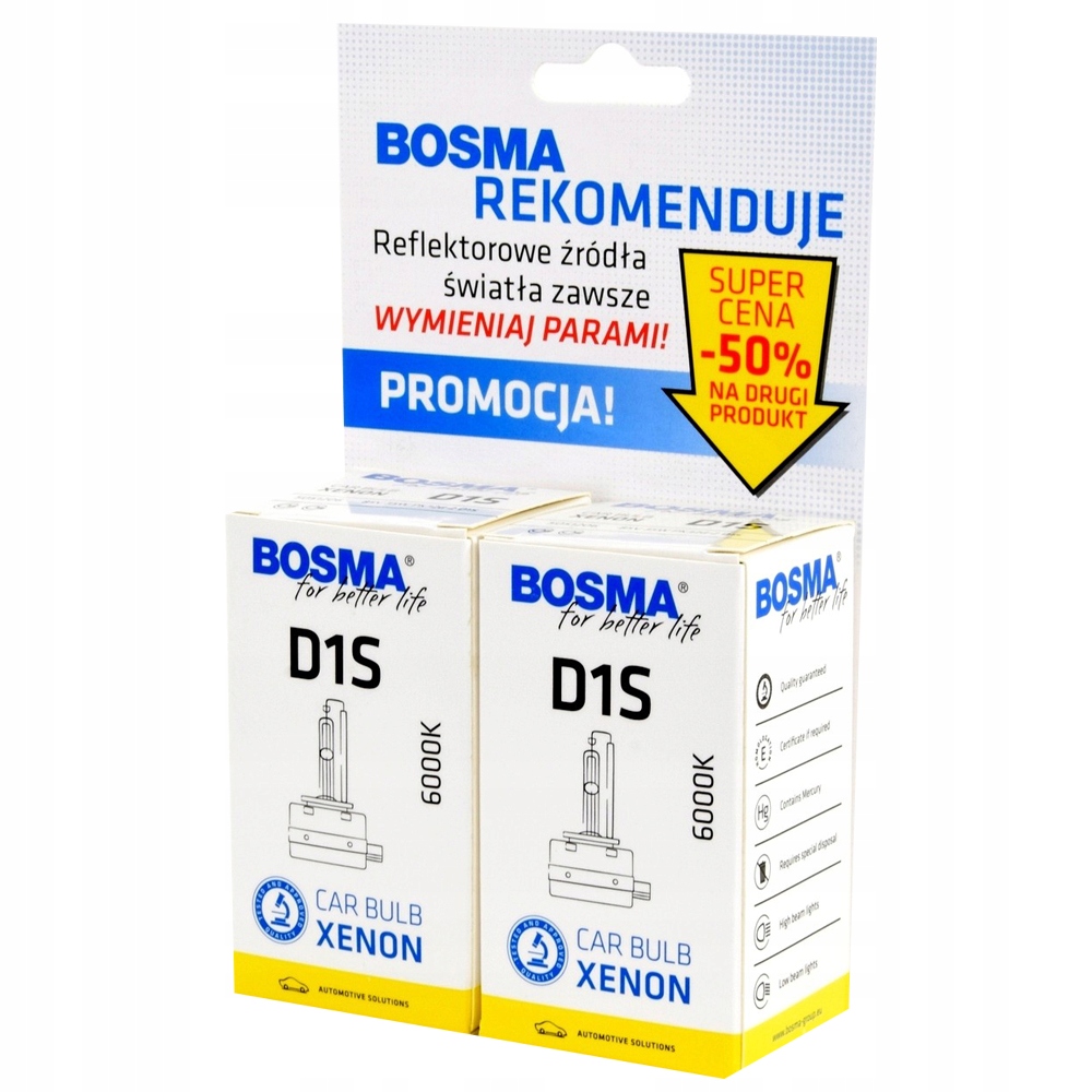 

Xenon Bosma D1S 6000K Żarnik Ksenon 2SZT