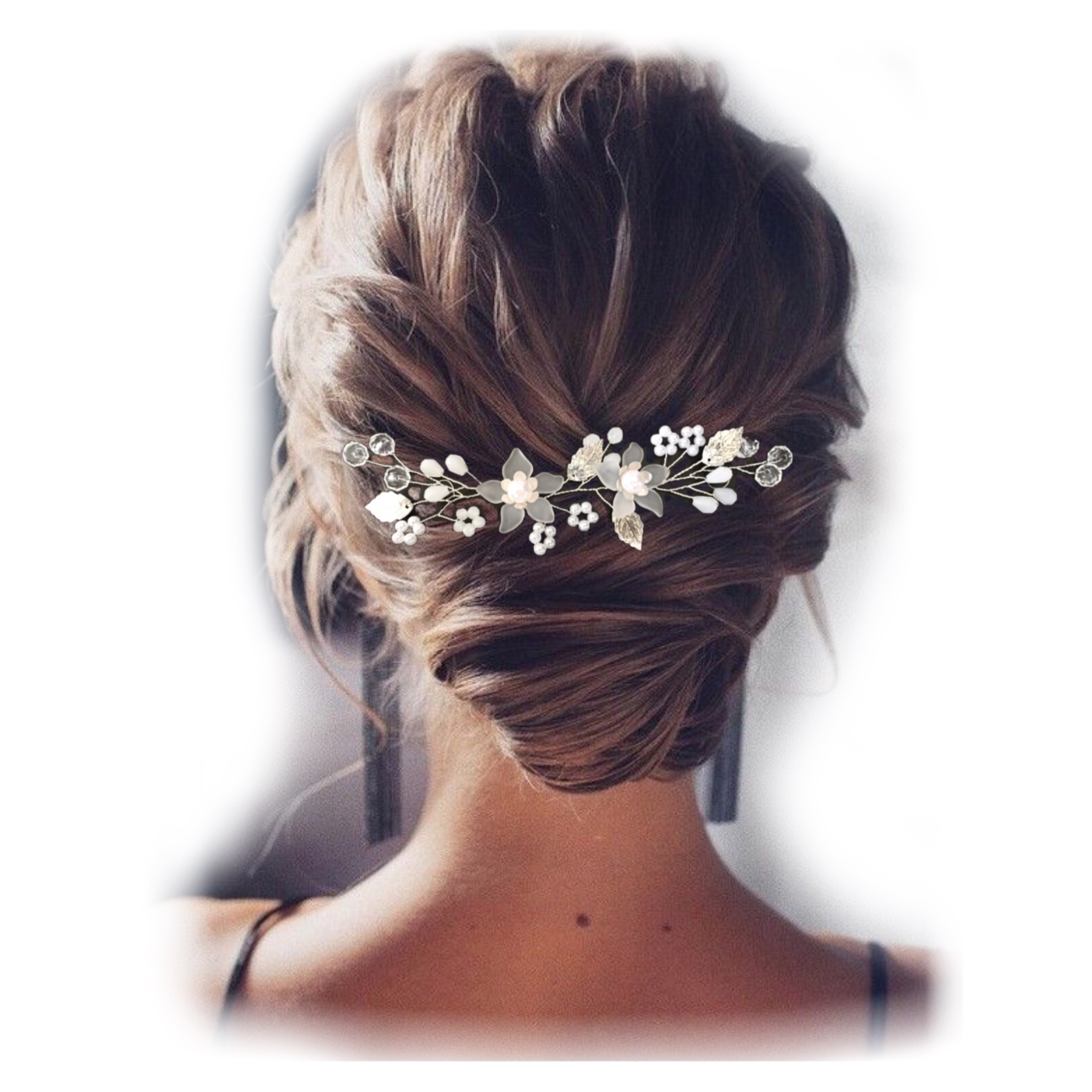 Ozdoba ślubna do włosów KWIATY LISTKI KOMUNIA 12033724373 - Allegro.pl