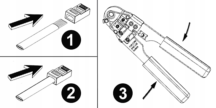 Zaciskacz wtyków modularnych 8P8C RJ45 HANLONG HT-210C Waga produktu z opakowaniem jednostkowym 0.3 kg