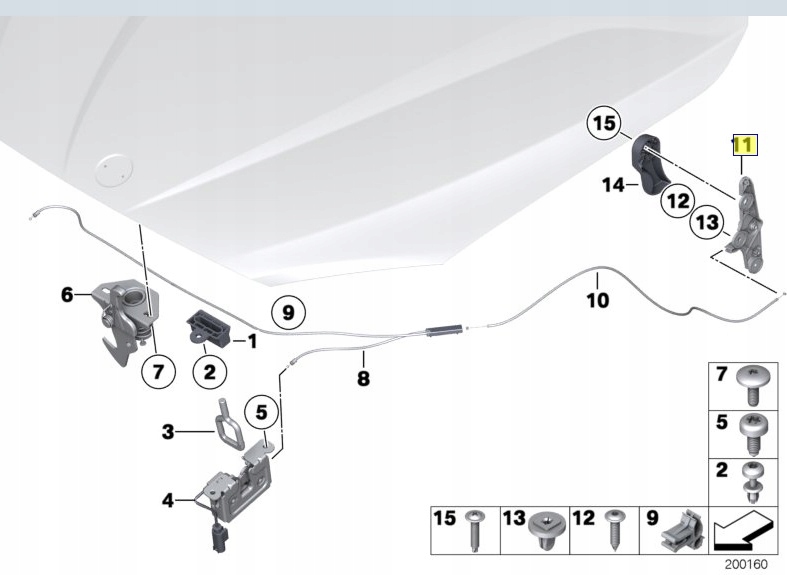 

Bmw uchwyt otwierania maski maski X1 E84