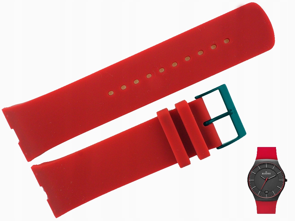 Pásek pro Skagen SKW6073 SKW6075 SKW6074 silikonový červený