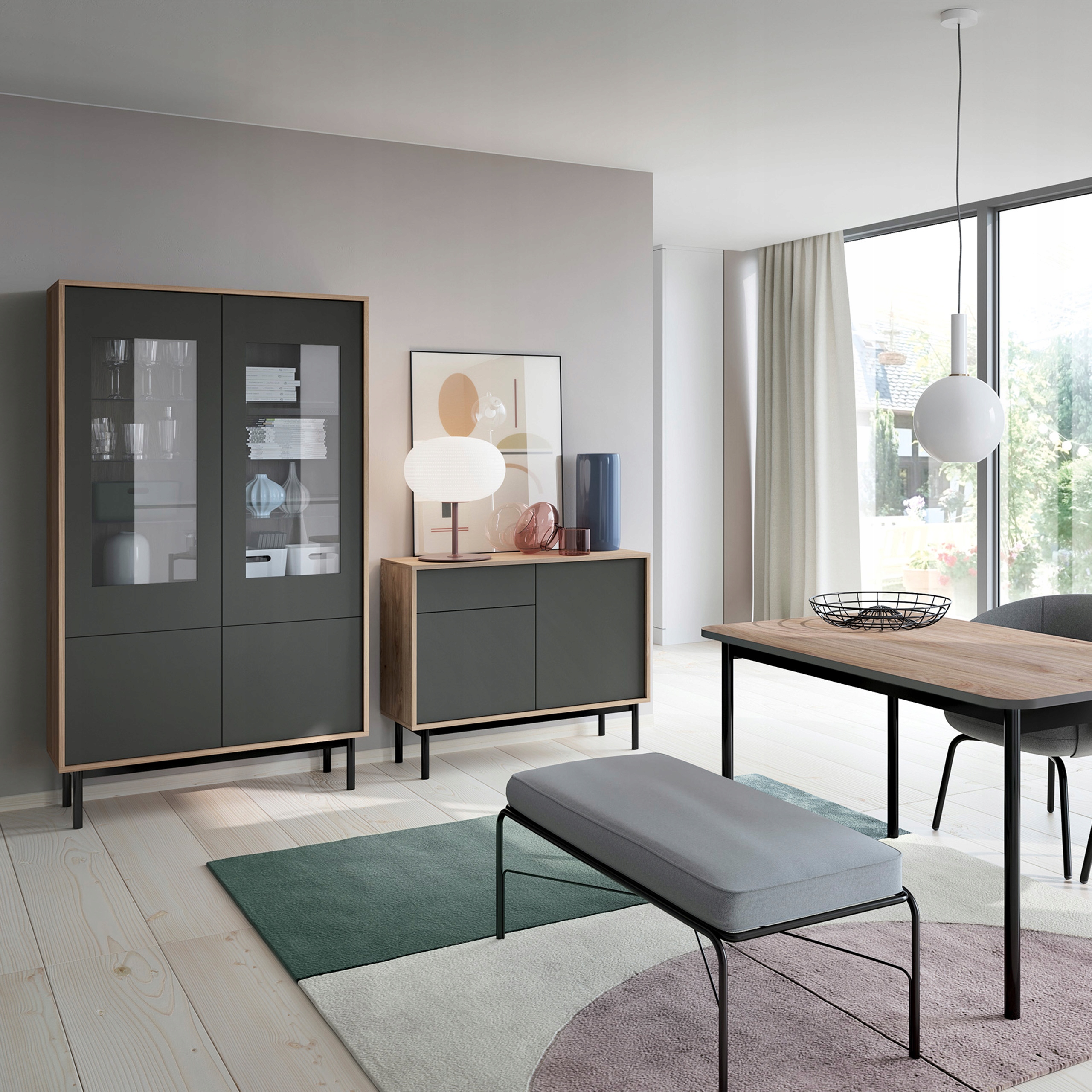 Szafka Komoda RTV FLOW 104 cm Indrustialne Meble Kolekcja Bruno