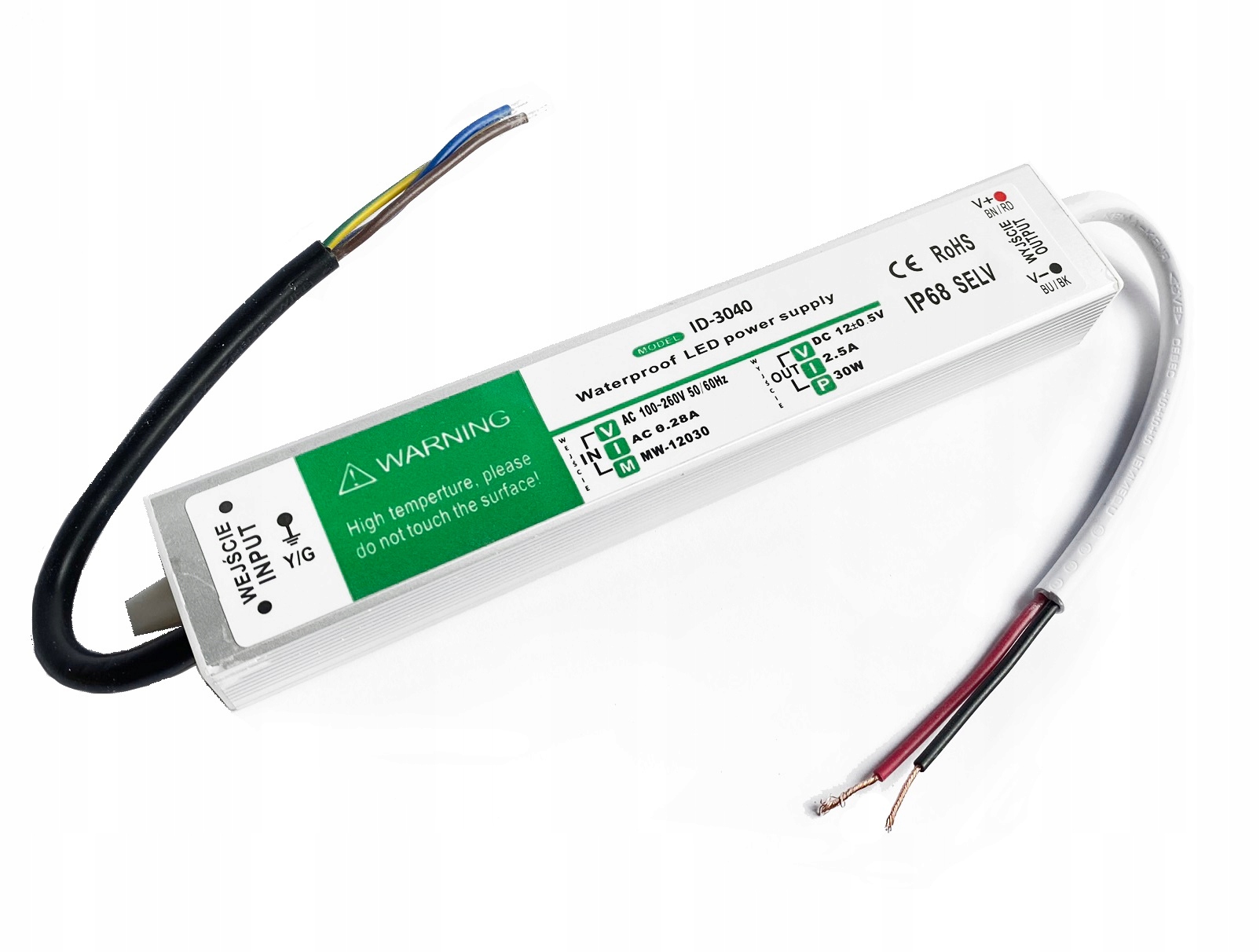

Zasilacz Wodoodporny do taśm Led 12V 30W IP67