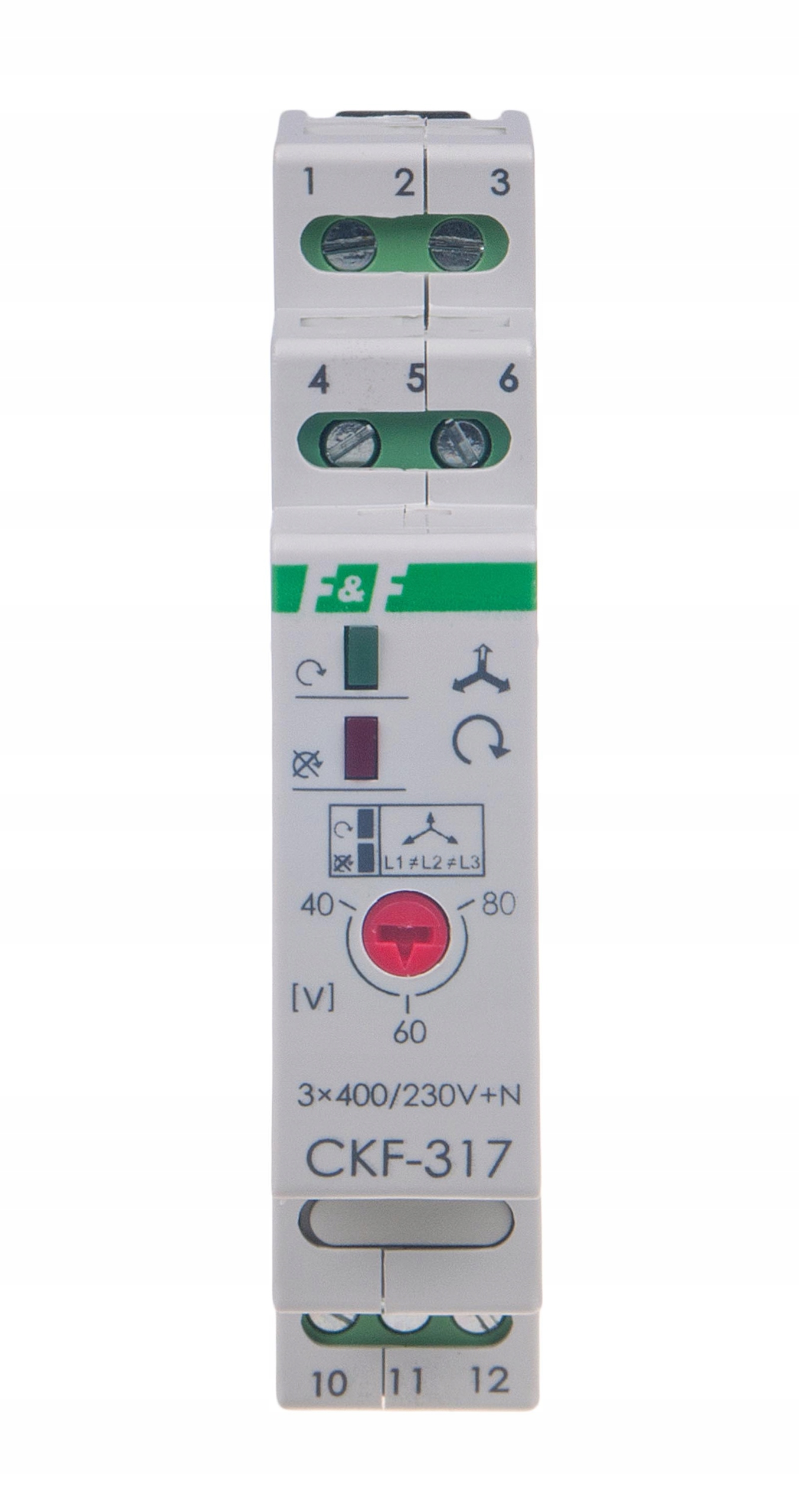 F&f czujnik kolejności i zaniku faz z regulowanym progiem asymetri CKF-317