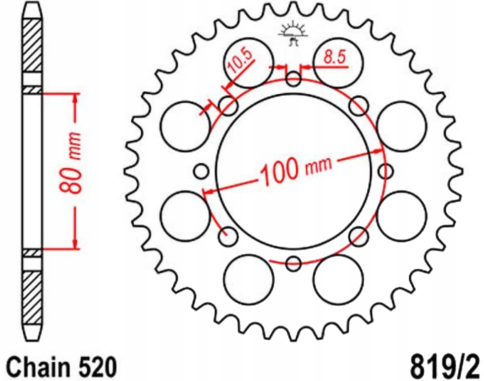 Zadní ozubené kolo Jt R819/2 41Z Suzuki Rg 250 Fc Gamma