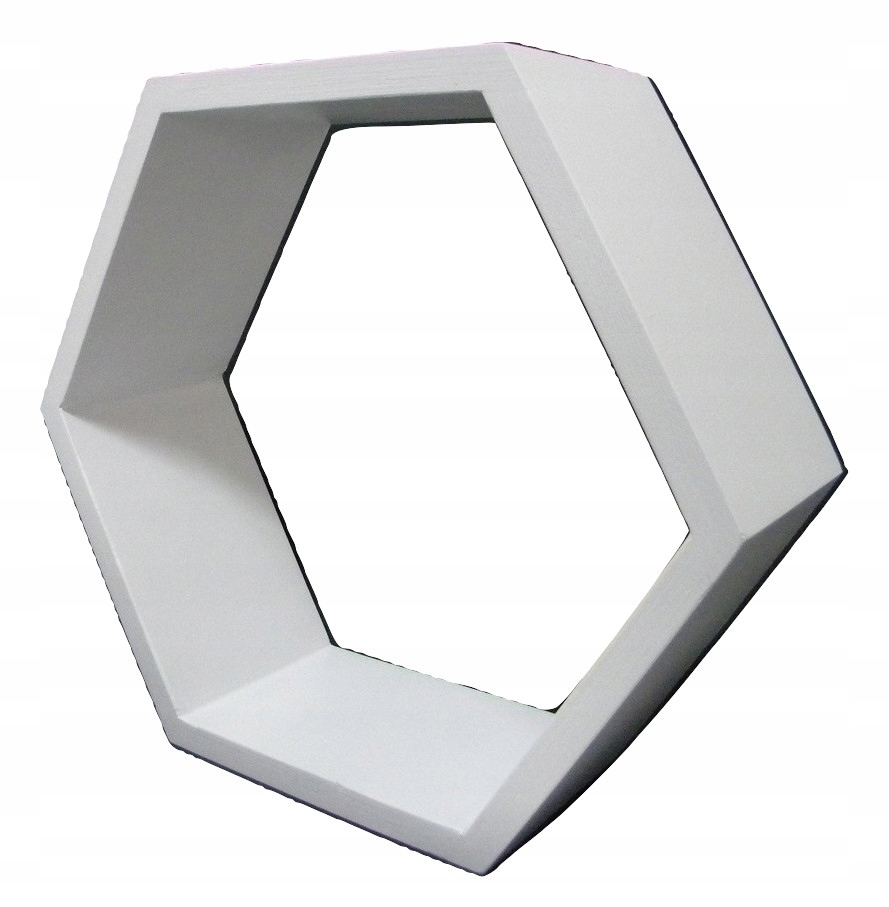 DREWNIANA PÓŁKA PLASTER MIODU HEXAGON BIAŁA Kolekcja półka