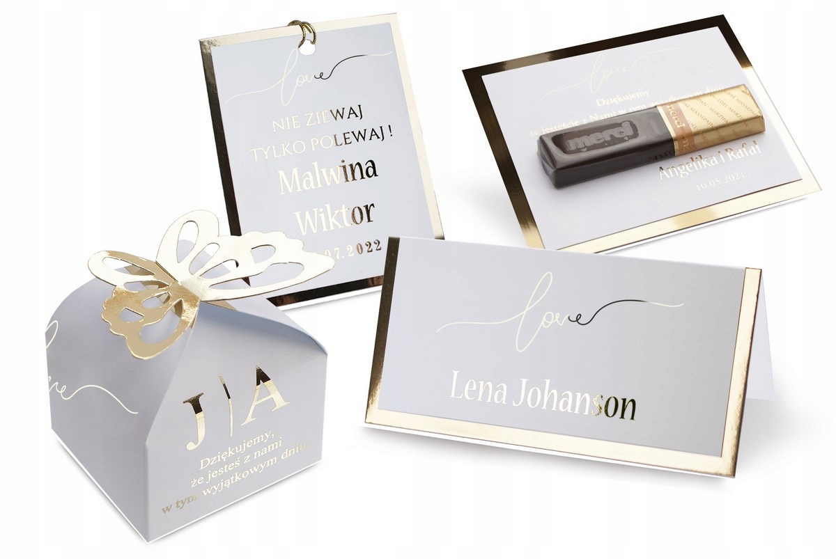 ZŁOCONE WIZYTÓWKI WINIETKI SREBRZONE Marka inny