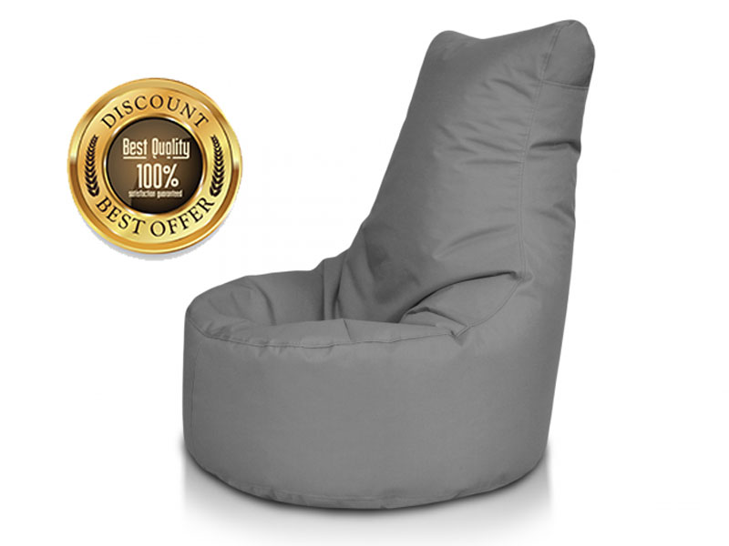 85x70x80 Popelavé Křeslo Pohodlná Taburet Sáček Sako