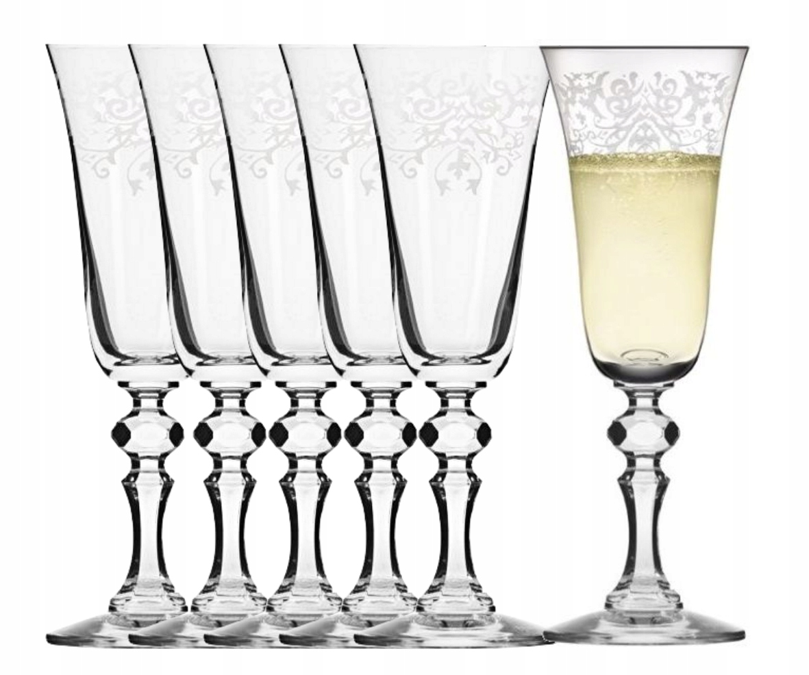 KOMPLET 6 KIELISZKÓW 150 ml DO PROSECCO SZAMPANA WINA KRISTA DECO KROSNO