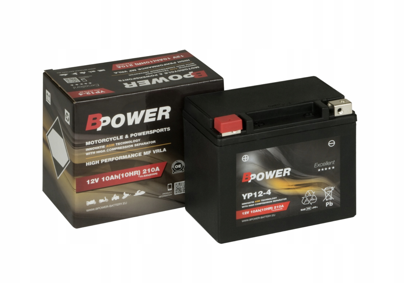 Акумулятор BPOWER YP12-4 10AH 210A YTX12-BS
