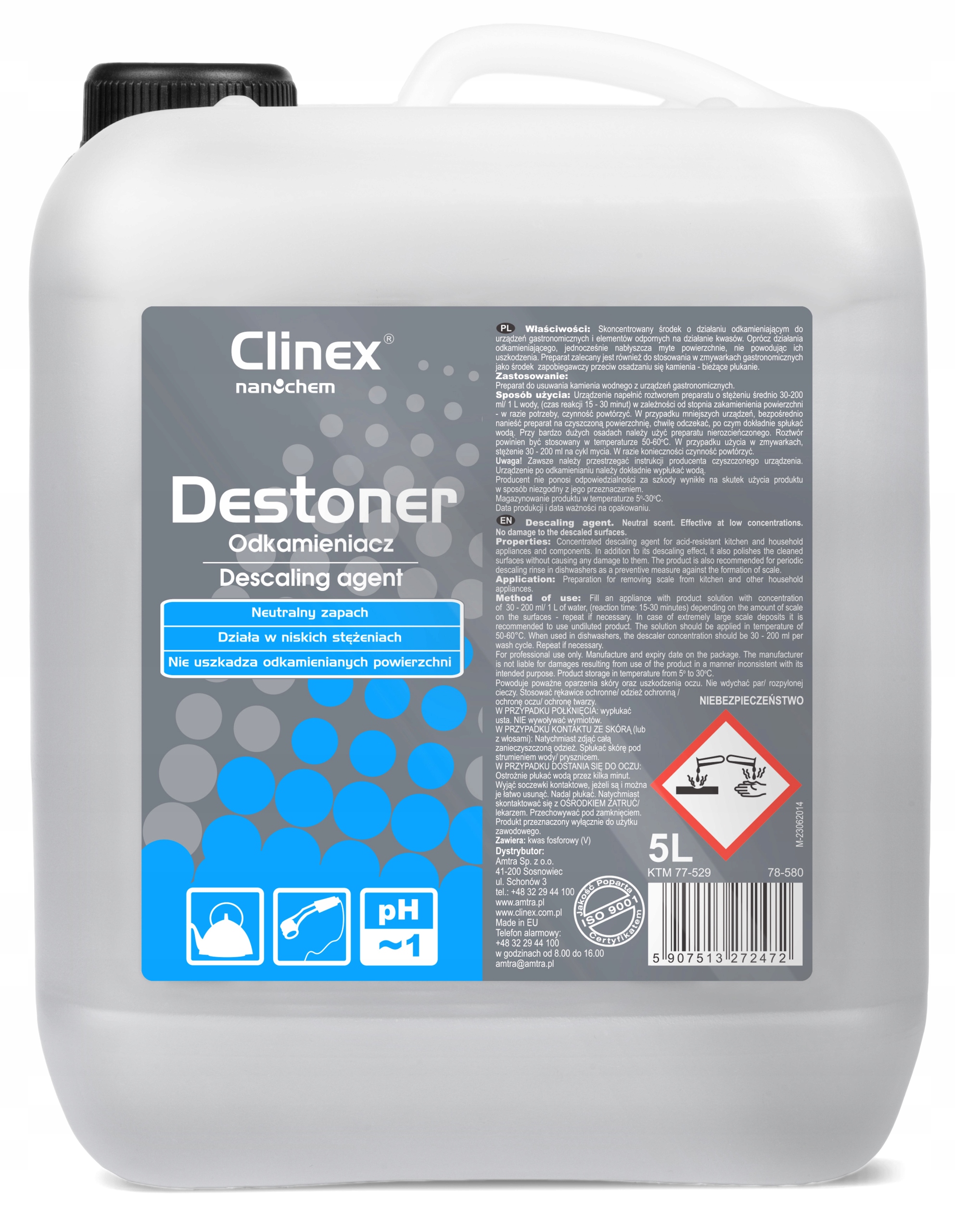 

Clinex Destoner - Odkamieniacz Koncentrat - 5L