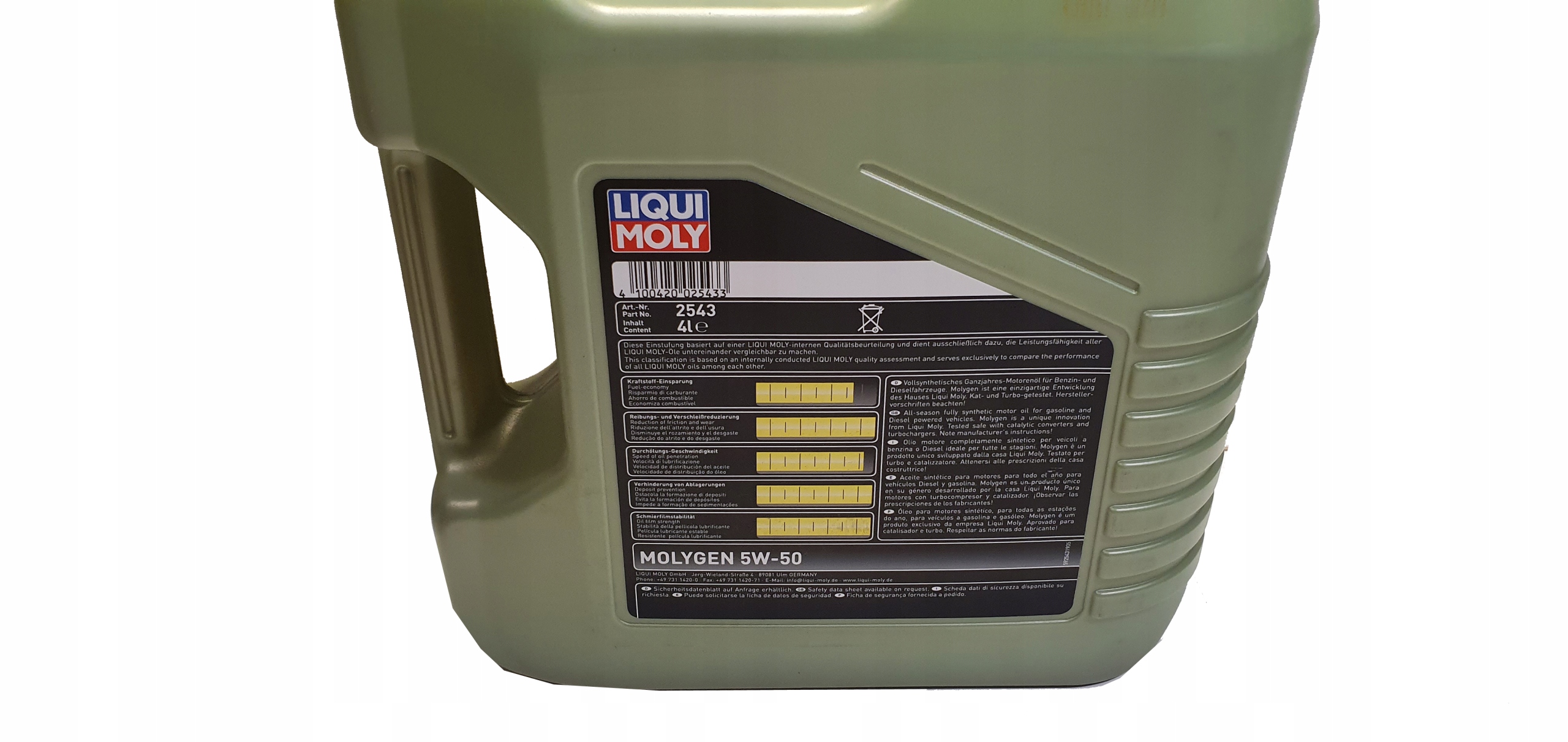 LIQUI MOLY OLEJ MOLYGEN 5W50 4L ACEA A3/B3 2543 Rodzaj syntetyczne